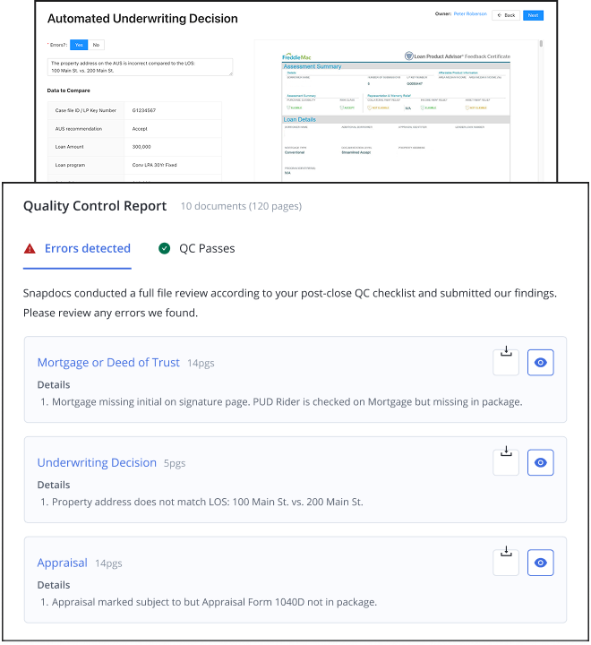 Quality Control — Snapdocs