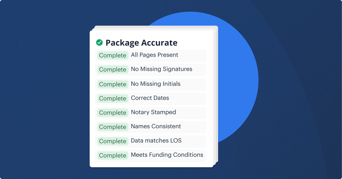 Closing quality control checklist