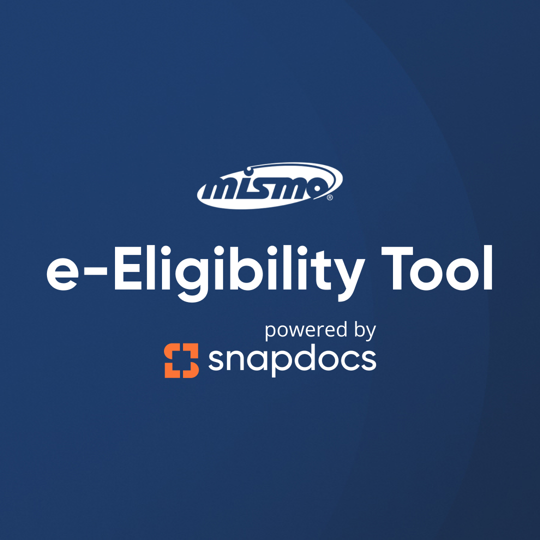 MISMO and Snapdocs e-Eligibility tool logo